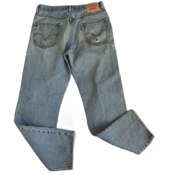 Levi 550 Jeans Mens Tag 34X34 Act 32x32 Blue Relaxed Fit Tapered Leg Denim Pants - Picture 1 of 15